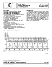 Datasheet IDT74FCT299CP manufacturer IDT