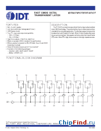 Datasheet IDT74FCT373ATQB manufacturer IDT