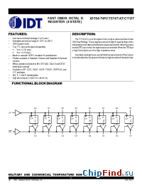 Datasheet IDT74FCT374ATE manufacturer IDT