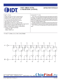 Datasheet IDT74FCT374DTDB manufacturer IDT