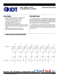 Datasheet IDT74FCT574TD manufacturer IDT