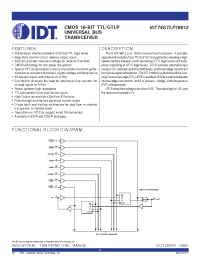 Datasheet IDT74GTLP16612 manufacturer IDT