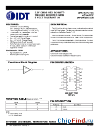 Datasheet IDT74LVC14A manufacturer IDT