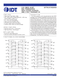 Datasheet IDT74LVC162245 manufacturer IDT