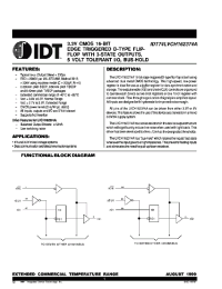 Datasheet IDT74LVC162374APF manufacturer IDT