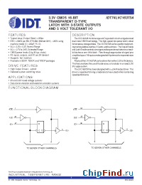 Datasheet IDT74LVC16373CPV manufacturer IDT