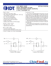 Datasheet IDT74LVC16374APA manufacturer IDT