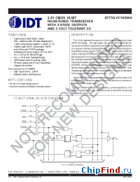 Datasheet IDT74LVC16500A manufacturer IDT