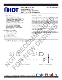 Datasheet IDT74LVC16540A manufacturer IDT