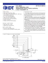 Datasheet IDT74LVC16601A manufacturer IDT