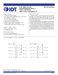 Datasheet IDT74LVC2244A manufacturer IDT