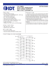 Datasheet IDT74LVC245A manufacturer IDT