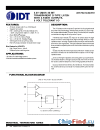 Datasheet IDT74LVC4X373 manufacturer IDT