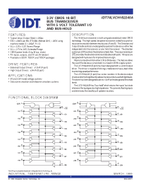Datasheet IDT74LVCH162245APA manufacturer IDT