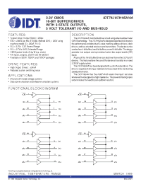 Datasheet IDT74LVCH16244A manufacturer IDT