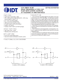 Datasheet IDT74LVCH16374A manufacturer IDT