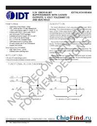 Datasheet IDT74LVCH16540A manufacturer IDT