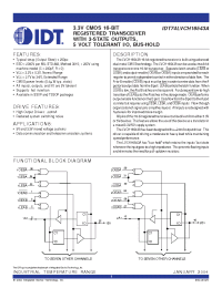 Datasheet IDT74LVCH16543A manufacturer IDT