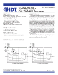 Datasheet IDT74LVCH16646A manufacturer IDT