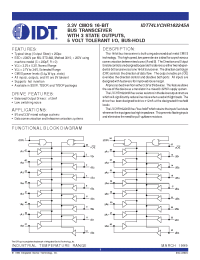 Datasheet IDT74LVCHR162245APAG manufacturer IDT
