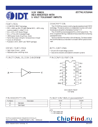 Datasheet IDT74LVCU04A manufacturer IDT