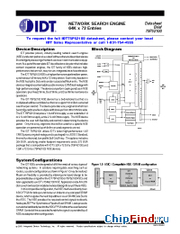 Datasheet IDT75P52100 manufacturer IDT