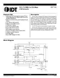 Datasheet IDT77105 manufacturer IDT