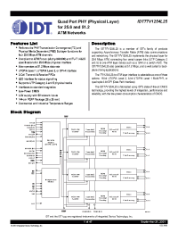 Datasheet IDT77V1254L25L25PGI manufacturer IDT