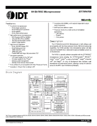 Datasheet IDT79RV4700-100-DP manufacturer IDT