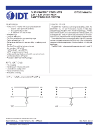 Datasheet IDTQS3VH16211PV manufacturer IDT
