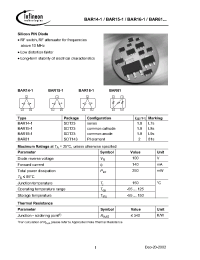 Datasheet BAR15-1 manufacturer Infineon