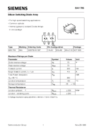 Datasheet BAV70SQ62702A1097 manufacturer Infineon