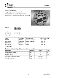 Datasheet BBY51E6327 manufacturer Infineon
