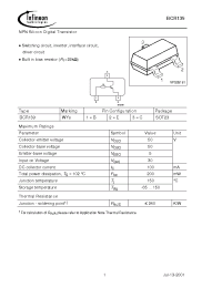 Datasheet BCR139U manufacturer Infineon