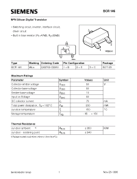 Datasheet BCR146Q62702C2260 manufacturer Infineon