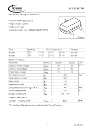 Datasheet BCV46 manufacturer Infineon