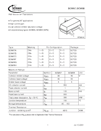 Datasheet BCW68HE6327 manufacturer Infineon