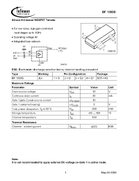 Datasheet BF1009SW manufacturer Infineon