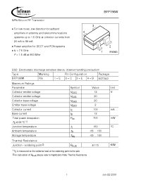Datasheet BFP196W manufacturer Infineon