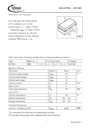 Datasheet BFP420 manufacturer Infineon
