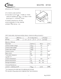Datasheet BFP450E6327 manufacturer Infineon