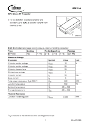Datasheet BFP93AE6327 manufacturer Infineon