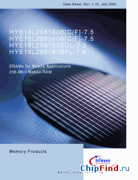 Datasheet HYB18L256160CF-6 manufacturer Infineon