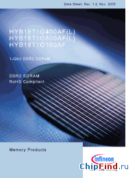 Datasheet HYB18T1G160BF-5 manufacturer Infineon