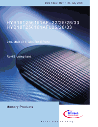 Datasheet HYB18T256161AF-22 manufacturer Infineon
