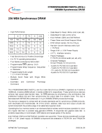 Datasheet HYB39S256160DC-8 manufacturer Infineon