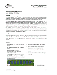 Datasheet HYR1625640G-840 manufacturer Infineon