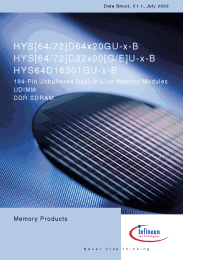 Datasheet HYS64D16301GU-7-B manufacturer Infineon