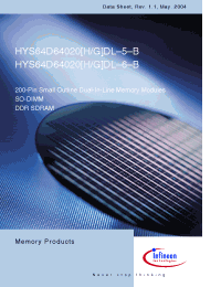 Datasheet HYS64D64020HDL-5-B manufacturer Infineon