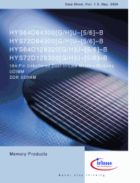 Datasheet HYS64D64300GU-6-B manufacturer Infineon